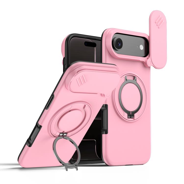 Camera Sliding Shield Magnetic Rotation Holder Phone Case, For iPhone 17 Pro Max, For iPhone 17 Pro, For iPhone 17, For iPhone Air, For iPhone 16 Pro Max, For iPhone 16 Pro