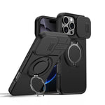 Camera Sliding Shield Magnetic Rotation Holder Phone Case, For iPhone 17 Pro Max, For iPhone 17 Pro, For iPhone 17, For iPhone Air, For iPhone 16 Pro Max, For iPhone 16 Pro