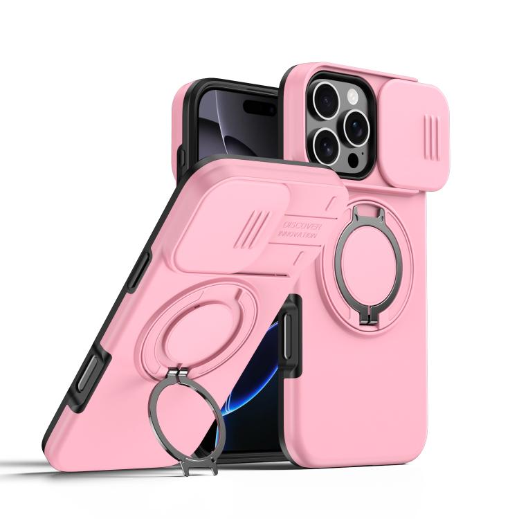 Camera Sliding Shield Magnetic Rotation Holder Phone Case, For iPhone 17 Pro Max, For iPhone 17 Pro, For iPhone 17, For iPhone Air, For iPhone 16 Pro Max, For iPhone 16 Pro