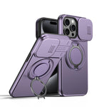 Camera Sliding Shield Magnetic Rotation Holder Phone Case, For iPhone 16 Plus, For iPhone 16, For iPhone 15 Pro Max, For iPhone 15 Pro, For iPhone 15 Plus / 14 Plus, For iPhone 15