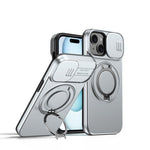 Camera Sliding Shield Magnetic Rotation Holder Phone Case, For iPhone 16 Plus, For iPhone 16, For iPhone 15 Pro Max, For iPhone 15 Pro, For iPhone 15 Plus / 14 Plus, For iPhone 15