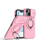 Camera Sliding Shield Magnetic Rotation Holder Phone Case, For iPhone 16 Plus, For iPhone 16, For iPhone 15 Pro Max, For iPhone 15 Pro, For iPhone 15 Plus / 14 Plus, For iPhone 15