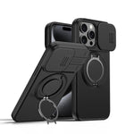 Camera Sliding Shield Magnetic Rotation Holder Phone Case, For iPhone 14 / 13, For iPhone 14 Pro, For iPhone 14 Pro Max, For iPhone 13 Pro Max / 12 Pro Max, For iPhone 13 Pro, For iPhone 12 / 12 Pro