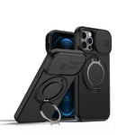 Camera Sliding Shield Magnetic Rotation Holder Phone Case, For iPhone 14 / 13, For iPhone 14 Pro, For iPhone 14 Pro Max, For iPhone 13 Pro Max / 12 Pro Max, For iPhone 13 Pro, For iPhone 12 / 12 Pro