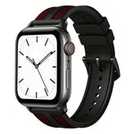 xDfind Flame Hybrid Nylon Braid Silicone Watch Band, For Apple Watch 42 / 44 / 45 / 46 / 49mm, For Apple Watch 38 / 40 / 41 / S11 42mm
