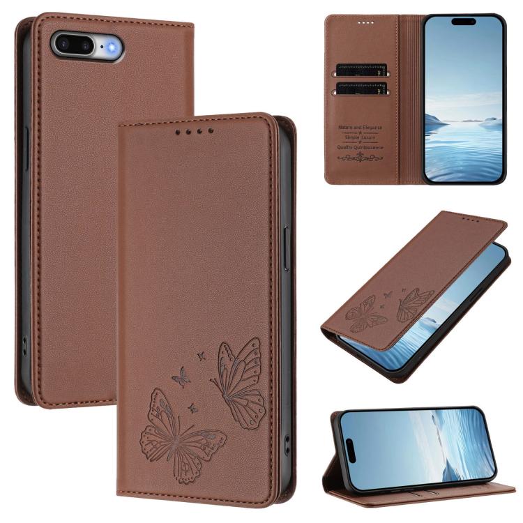 Strong Magnetic Dual Butterfly RFID Vegan Leather Phone Case, For iPhone X / XS, For iPhone XR, For iPhone XS Max, For iPhone 8 Plus / 7 Plus