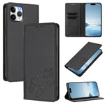 Strong Magnetic Dual Butterfly RFID Vegan Leather Phone Case, For iPhone 12 Pro Max, For iPhone 11 Pro Max, For iPhone 11, For iPhone 11 Pro