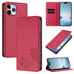 Strong Magnetic Dual Butterfly RFID Vegan Leather Phone Case, For iPhone 12 Pro Max, For iPhone 11 Pro Max, For iPhone 11, For iPhone 11 Pro