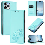 Strong Magnetic Dual Butterfly RFID Vegan Leather Phone Case, For iPhone 12 Pro Max, For iPhone 11 Pro Max, For iPhone 11, For iPhone 11 Pro