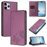 Strong Magnetic Dual Butterfly RFID Vegan Leather Phone Case, For iPhone 12 Pro Max, For iPhone 11 Pro Max, For iPhone 11, For iPhone 11 Pro