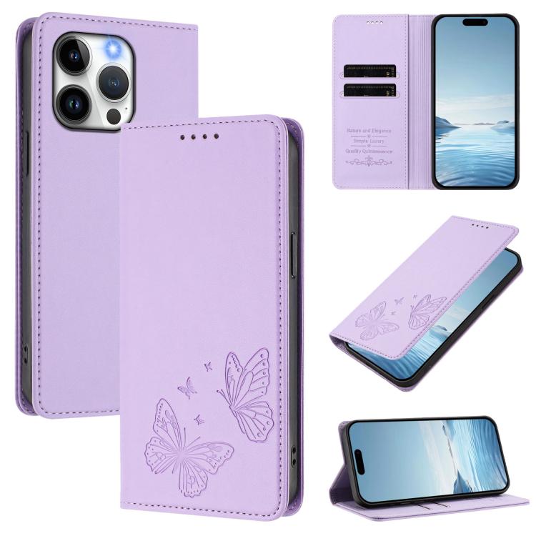 Strong Magnetic Dual Butterfly RFID Vegan Leather Phone Case, For iPhone 14 Pro Max, For iPhone 13 Pro Max, For iPhone 13 Pro, For iPhone 12 / 12 Pro