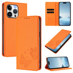 Strong Magnetic Dual Butterfly RFID Vegan Leather Phone Case, For iPhone 14 Pro Max, For iPhone 13 Pro Max, For iPhone 13 Pro, For iPhone 12 / 12 Pro