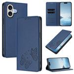 Strong Magnetic Dual Butterfly RFID Vegan Leather Phone Case, For iPhone 17e / 16e, For iPhone 17 Pro Max, For iPhone 17 Pro, For iPhone 17