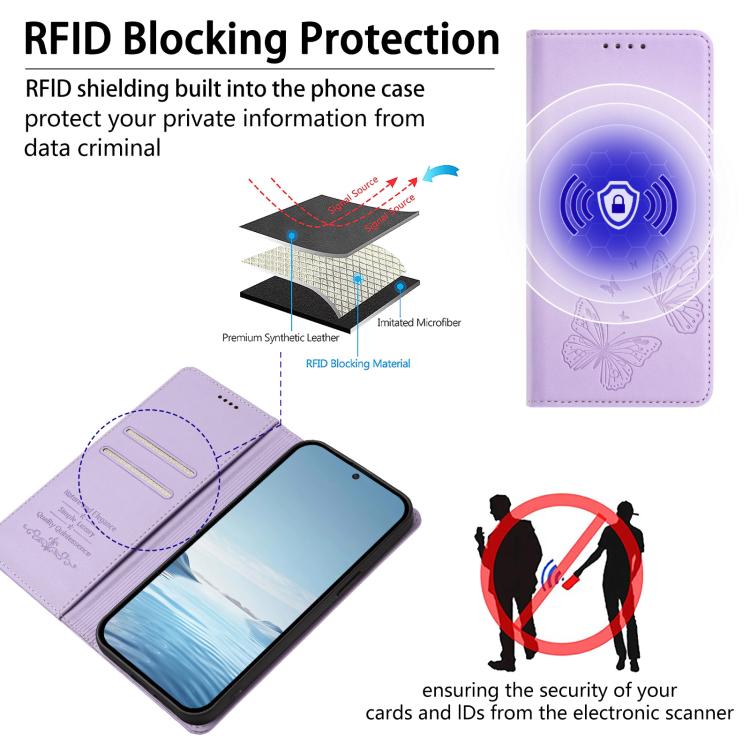 Strong Magnetic Dual Butterfly RFID Vegan Leather Phone Case, For iPhone Air, For iPhone 16 Pro Max, For iPhone 16 Pro, For iPhone 16 Plus