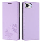 Strong Magnetic Dual Butterfly RFID Vegan Leather Phone Case, For iPhone 17e / 16e, For iPhone 17 Pro Max, For iPhone 17 Pro, For iPhone 17