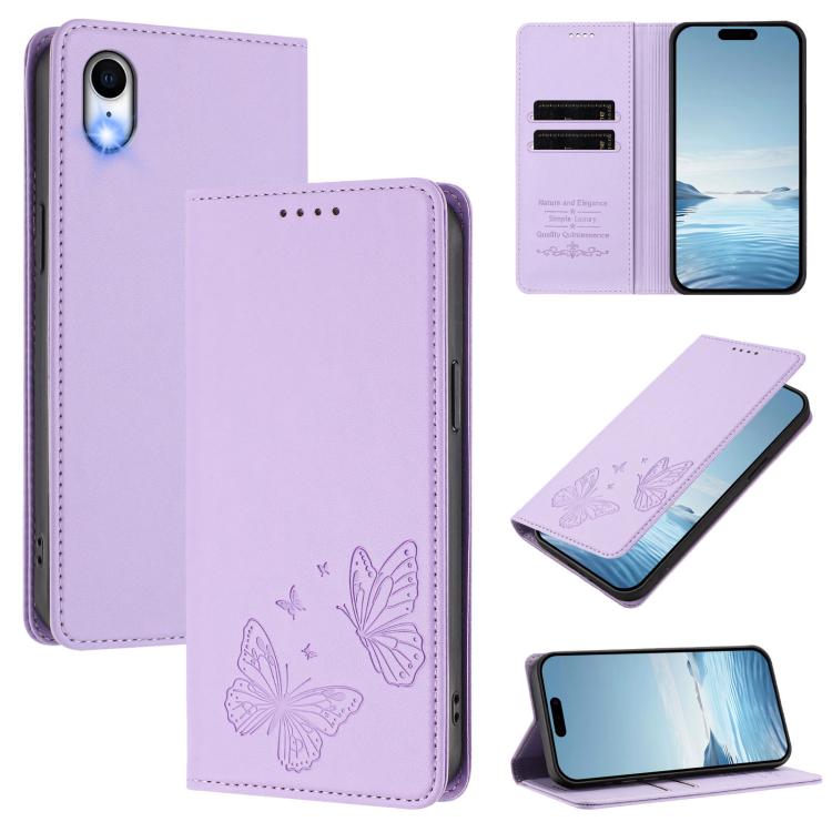 Strong Magnetic Dual Butterfly RFID Vegan Leather Phone Case, For iPhone X / XS, For iPhone XR, For iPhone XS Max, For iPhone 8 Plus / 7 Plus
