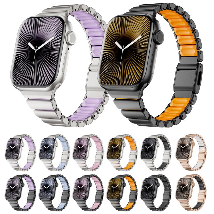 One-bead Waist Stainless Steel Norman Buckle Magnetic Watch Band, For Apple Watch 46mm / 49mm / 45mm / 44mm, For Apple Watch 42mm / 41mm / 40mm / 38mm