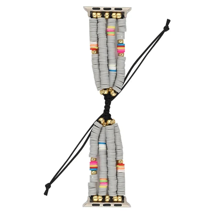 Bohemian Style Soft Ceramic Beaded Strap For Apple Series 6 & SE & 5 & 4 44mm / 3 & 2 & 1 42mm, For Apple Series 7 45mm / 6 & SE & 5 & 4 44mm / 3 & 2 & 1 42mm