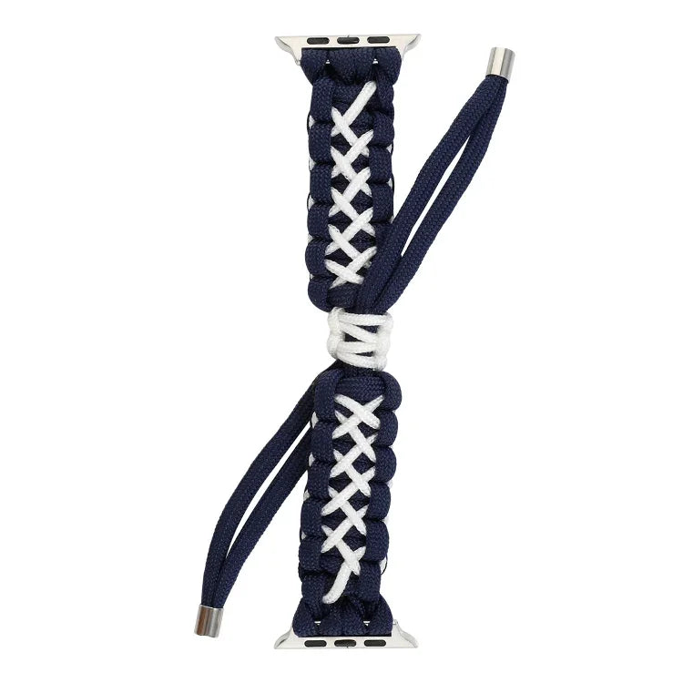 Braided Umbrella Cord Strap, For Apple Series 7 41mm / 6 & SE & 5 & 4 40mm / 3 & 2 & 1 38mm, For Apple Series 7 45mm / 6 & SE & 5 & 4 44mm / 3 & 2 & 1 42mm