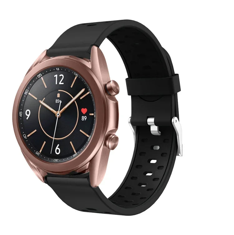For Samsung Galaxy Watch 3 41mm Three Row Holes Silicone Replacement Strap Watchband, For Samsung Galaxy Watch 3 41mm