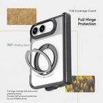 Armor Magnetic Holder PC Hybrid TPU Phone Case with Hinge Guard, For iPhone Duo