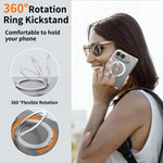 Scratch-proof Transparent Rotating Holder Magnetic Phone Case, For iPhone Duo