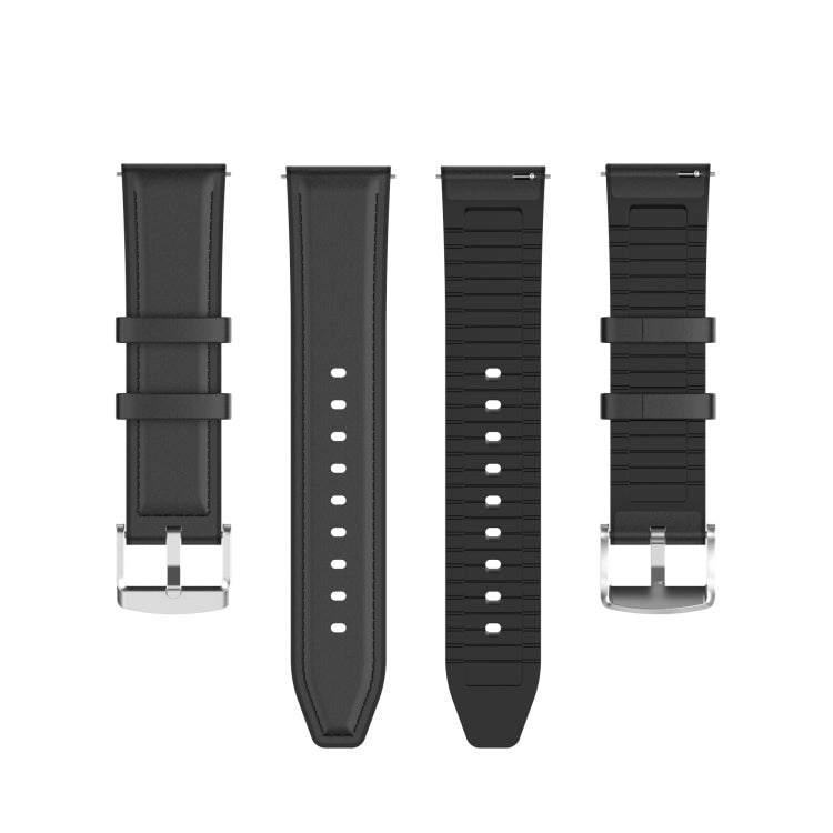 22mm Silicone Leather Replacement Strap Watchband for Huawei Watch GT 2 46mm, For Huawei Watch GT 2 46mm