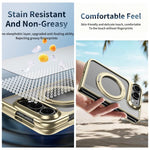 Clear Plated Magnetic Ring Holder Integrated Film Phone Case, For iPhone Duo