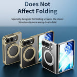 Clear Plated Magnetic Ring Holder Integrated Film Phone Case, For iPhone Duo