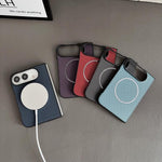 Fiber Texture Fine Circle Magnetic Phone Case, For iPhone Duo