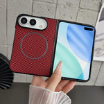 Fiber Texture Fine Circle Magnetic Phone Case, For iPhone Duo