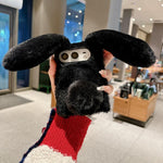 Foldable Plush Rabbit TPU Phone Case, For iPhone Duo