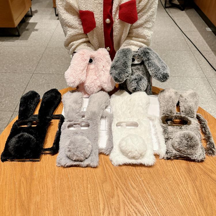 Foldable Plush Rabbit TPU Phone Case, For iPhone Duo