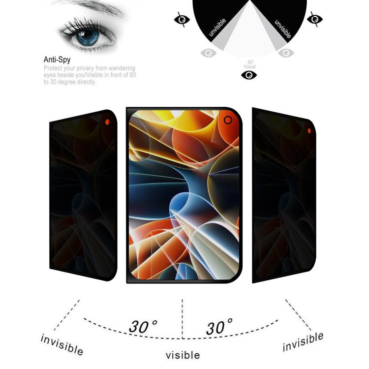 Dustproof 28-Degree Privacy Tempered Glass Film, For iPhone Duo Outer Screen
