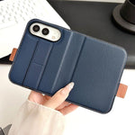 Litchi Texture Foldable Stand Phone Leather Case with Screen Protector, For iPhone Duo