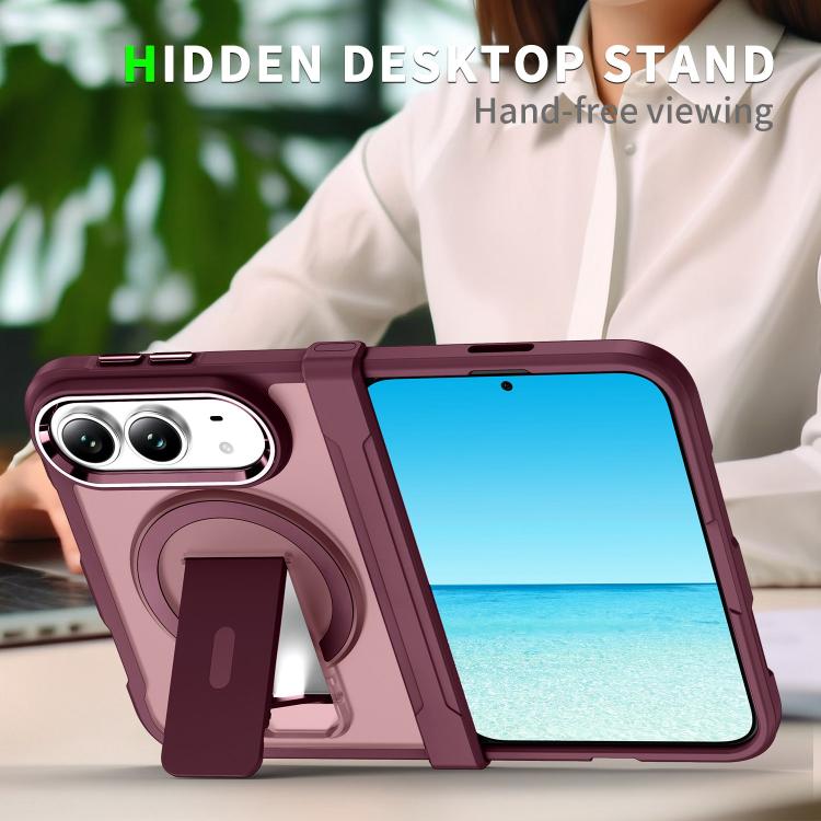 Acrylic Hybrid TPU MagSafe Holder Phone Case, For iPhone Duo