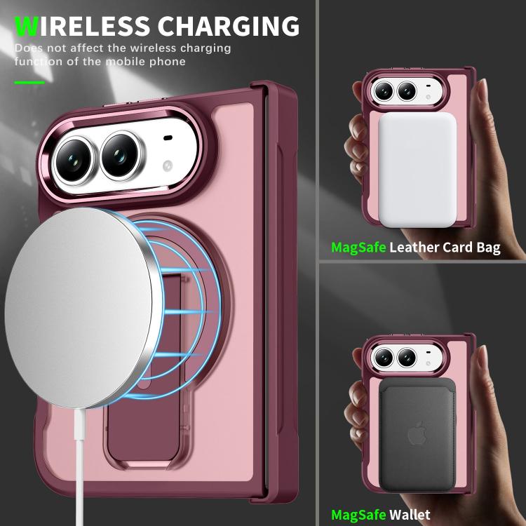 Acrylic Hybrid TPU MagSafe Holder Phone Case, For iPhone Duo
