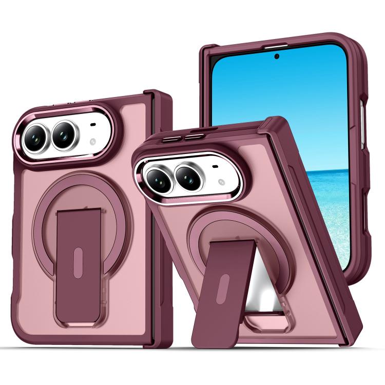 Acrylic Hybrid TPU MagSafe Holder Phone Case, For iPhone Duo