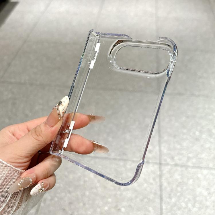 Clear Spring Hinge PC Phone Case, For iPhone Duo