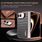 AZNS Electroplated Frame Crocodile Texture Full Coverage Phone Case, For iPhone Duo