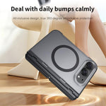 Intergrated Shell And Flim Translucent Hinge Holder Magnetic Phone Case, For iPhone Duo