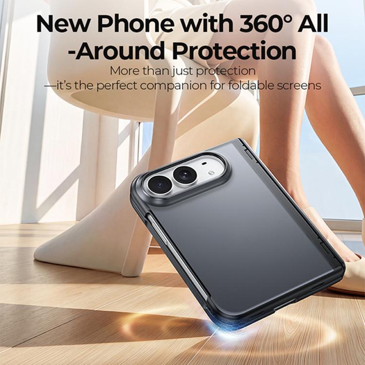 Integrated Shell And Flim Translucent Spring Hinge Phone Case, For iPhone Duo