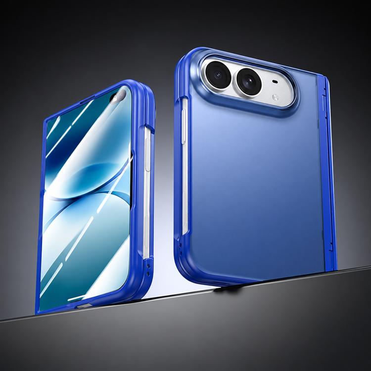 Integrated Shell And Flim Translucent Spring Hinge Phone Case, For iPhone Duo