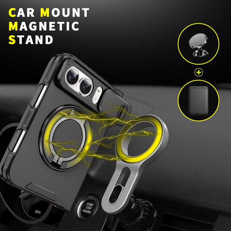 Sliding Camshield Ring Holder Phone Case, For iPhone Duo