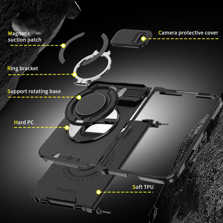 Sliding Camshield Ring Holder Phone Case, For iPhone Duo