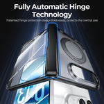 Intergrated Shell And Flim Translucent Spring Hinge 360 Ring Holder Phone Case, For iPhone Duo