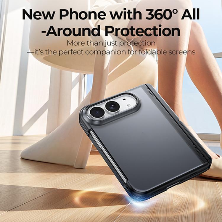 Integrated Shell And Flim Translucent Spring Hinge Holder Phone Case, For iPhone Duo