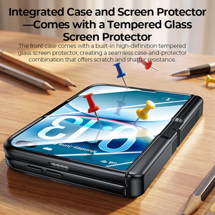 Integrated Shell And Flim Translucent Spring Hinge Holder Phone Case, For iPhone Duo