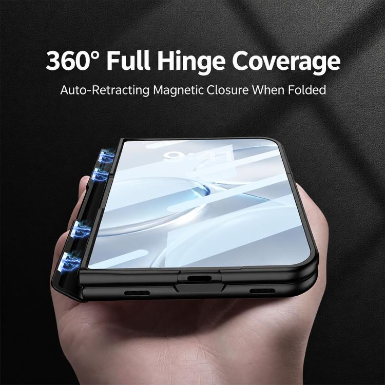 GKK Integrated Phantom CD Pattern Magnetic Folding Hinge Full Coverage Phone Case, For iPhone Duo