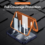 GKK Integrated Ultra-thin Full Coverage CD Pattern Magnetic Phone Case, For iPhone Duo